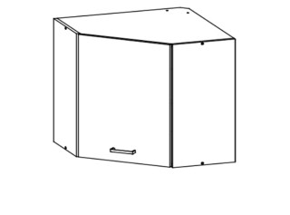 ELIZA EZ07/G60NW, horná rohová skrinka v šírke 60x60 cm