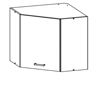 ELIZA EZ07/G60NW, horná rohová skrinka v šírke 60x60 cm