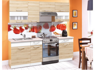 MODENA buk/biely lesk 160/220, kuchynská linka