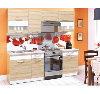 MODENA buk/biely lesk 160/220, kuchynská linka