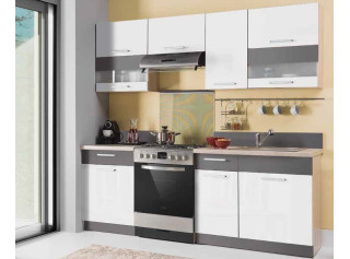 MODENA biely lesk/grafit matná 160/220, kuchynská linka