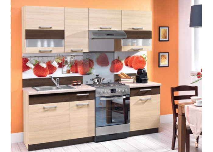 MODENA rijeka svetlá/rijeka tmavá 160/220, kuchynská linka MODENA rijeka svetlá/rijeka tmavá 160/220, kuchynská linka