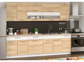 MODENA buk/biely lesk 260, kuchynská linka