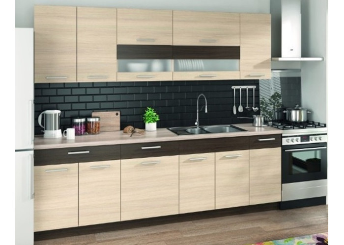 MODENA rijeka svetlá/rijeka tmavá 260, kuchynská linka MODENA rijeka svetlá/rijeka tmavá 260, kuchynská linka