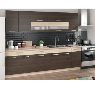 MODENA rijeka tmavá/rijeka svetlá 260, kuchynská linka