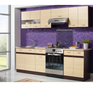 ELIZA 180/240 rijeka svetlá/dub wenge, kuchynská linka