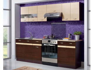 ELIZA 180/240 dub wenge/rijeka svetlá, kuchynská linka