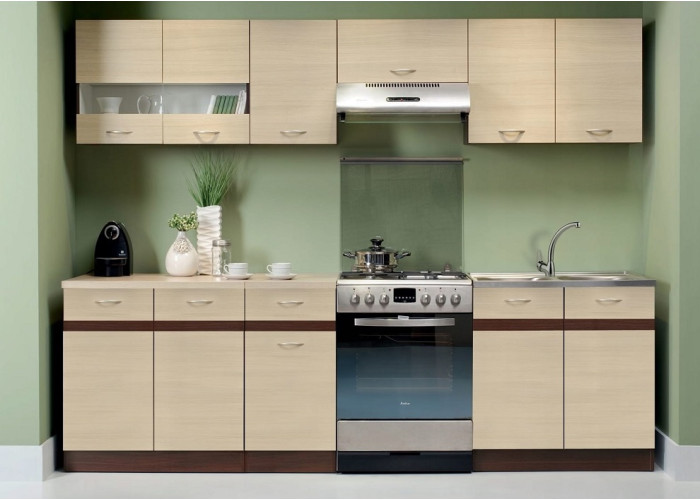 ELIZA 200/260 rijeka svetlá/wenge, kuchynská linka ELIZA 200/260 rijeka svetlá/wenge, kuchynská linka