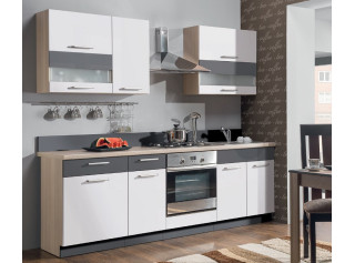MODENA biely lesk/grafit 180/240, kuchynská linka