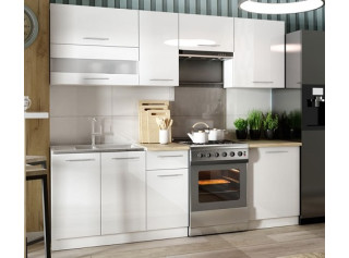 TIFFANY 180/240 biely lesk, kuchynská linka 180/240 cm