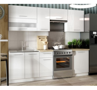 TIFFANY 180/240 biely lesk, kuchynská linka 180/240 cm