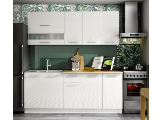 TIFFANY 200 biely lesk, kuchynská linka 200 cm