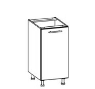 TIFFANY sivý lesk T15/D40, dolná skrinka v šírke 40 cm