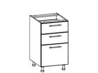 TIFFANY sivý lesk T17/D45S3, dolná zásuvková skrinka v šírke 45 cm
