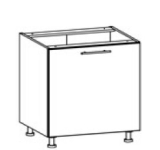 TIFFANY sivý lesk T19/D60, dolná skrinka v šírke 60 cm