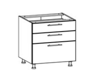 TIFFANY sivý lesk T20/D60S3, dolná zásuvková skrinka v šírke 60 cm