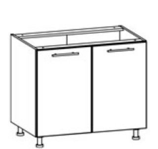 TIFFANY sivý lesk T22/D80, dolná skrinka v šírke 80 cm