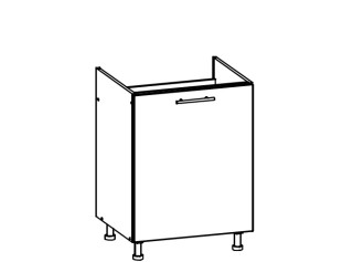 TIFFANY sivý lesk T23/D60Z, dolná drezová skrinka v šírke 60 cm