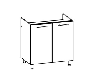TIFFANY sivý lesk T24/D80Z, dolná drezová skrinka v šírke 80 cm