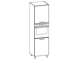 TIFFANY sivý lesk T27/D60SP, vysoká skrinka na vstavanú rúru v šírke 60 cm