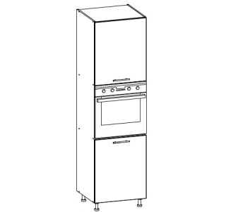TIFFANY sivý lesk T27/D60SP, vysoká skrinka na vstavanú rúru v šírke 60 cm