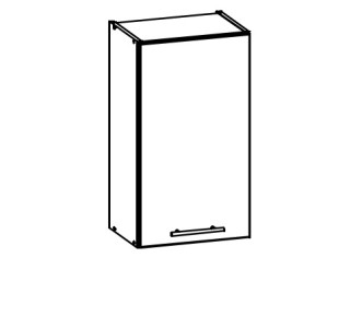 TIFFANY sivý lesk T03/G40, horná skrinka v šírke 40 cm