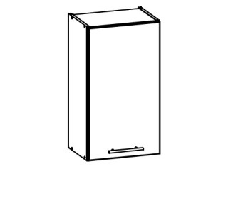 TIFFANY sivý lesk T04/G45, horná skrinka v šírke 45 cm