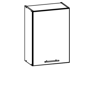 TIFFANY sivý lesk T05/G50, horná skrinka v šírke 50 cm