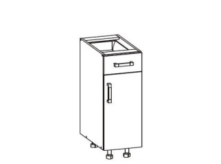 VERDI svetlosivá D1S30, dolná skrinka so zásuvkou v šírke 30 cm
