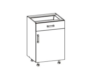 VERDI svetlosivá D1S50, dolná skrinka so zásuvkou v šírke 50 cm