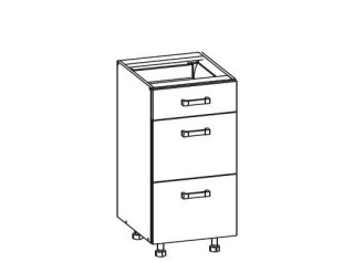 VERDI svetlosivá D3S40, dolná zásuvková skrinka v šírke 40 cm