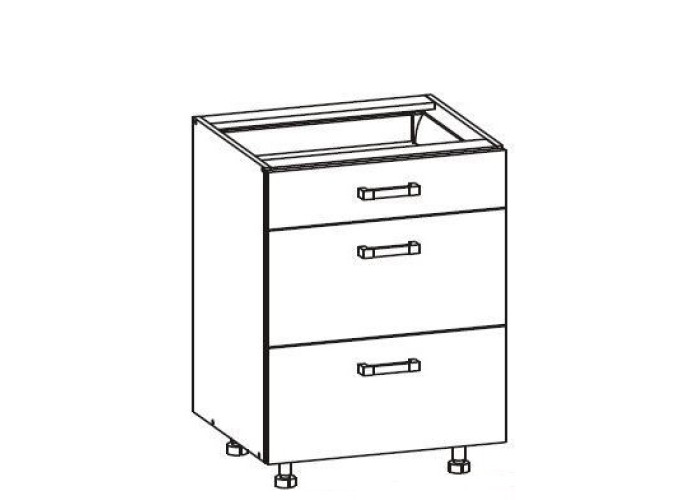 VERDI svetlosivá D3S60, dolná zásuvková skrinka v šírke 60 cm VERDI svetlosivá D3S60, dolná zásuvková skrinka v šírke 60 cm