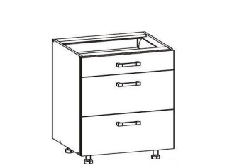 VERDI svetlosivá D3S80, dolná zásuvková skrinka v šírke 80 cm