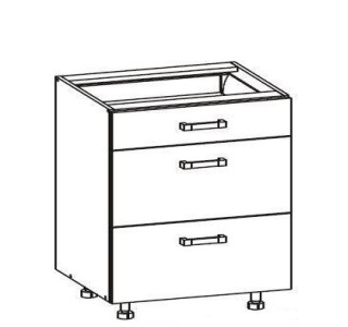 HAMPER dub lancelot D3S80, dolná zásuvková skrinka v šírke 80 cm