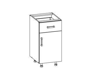 VERDI svetlosivá D1S40, dolná skrinka so zásuvkou v šírke 40 cm