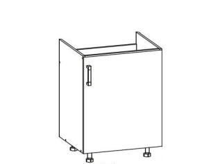 VERDI svetlosivá DK60, dolná drezová skrinka v šírke 60 cm