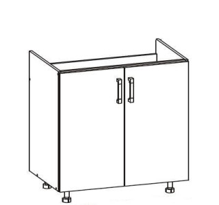 HAMPER dub lancelot DK80, dolná drezová skrinka v šírke 80 cm