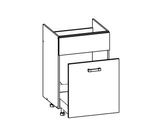 OLDER biely canadian DKS60, dolná drezová skrinka s košom na odpad v šírke 60 cm