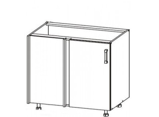 VERDI svetlosivá DNW105L, dolná skrinka určená do rohu v šírke 105 cm