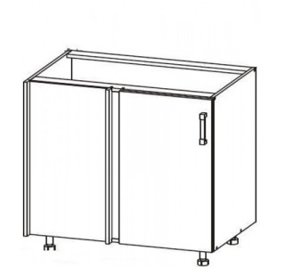 HAMPER dub lancelot DNW105L, dolná skrinka určená do rohu v šírke 105 cm