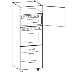 HAMPER dub lancelot DPS-60/207-SMB/P, vysoká skrinka na vstavanú rúru v šírke 60 cm a výške 207 cm