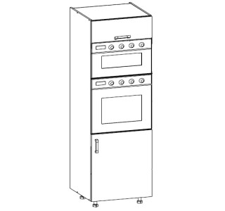HAMPER dub lancelot DPS-60/207-P/O, vysoká skrinka na vstavanú rúru a mikrovlnku v šírke 60 cm a výške 207 cm