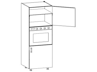 VERDI svetlosivá DPS-60/207-P/P, vysoká skrinka na vstavanú rúru v šírke 60 cm a výške 207 cm