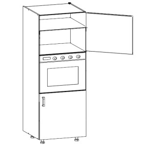 HAMPER dub lancelot DPS-60/207-P/P, vysoká skrinka na vstavanú rúru v šírke 60 cm a výške 207 cm