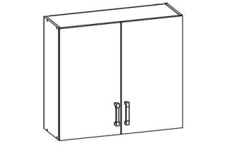 VERDI svetlosivá G80/72, horná skrinka v šírke 80 cm