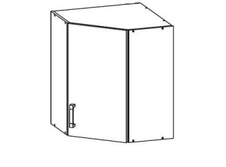 VERDI svetlosivá GNWU60/72, horná rohová skrinka v šírke 60 x 60 cm