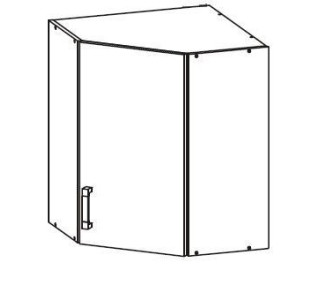 HAMPER dub lancelot GNWU60/72, horná rohová skrinka v šírke 60 x 60 cm