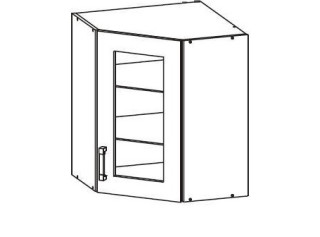 VERDI svetlosivá GNWU60/72-LVPV, horná rohová skrinka v šírke 60 x 60 cm