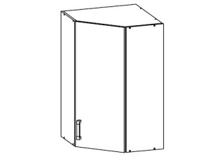 VERDI svetlosivá GNWU60/95, horná rohová skrinka v šírke 60 x 60 cm a výške 95 cm