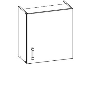 VERDI svetlosivá GOO60/68, horná skrinka na vstavaný digestor v šírke 60 cm a výške 68 cm